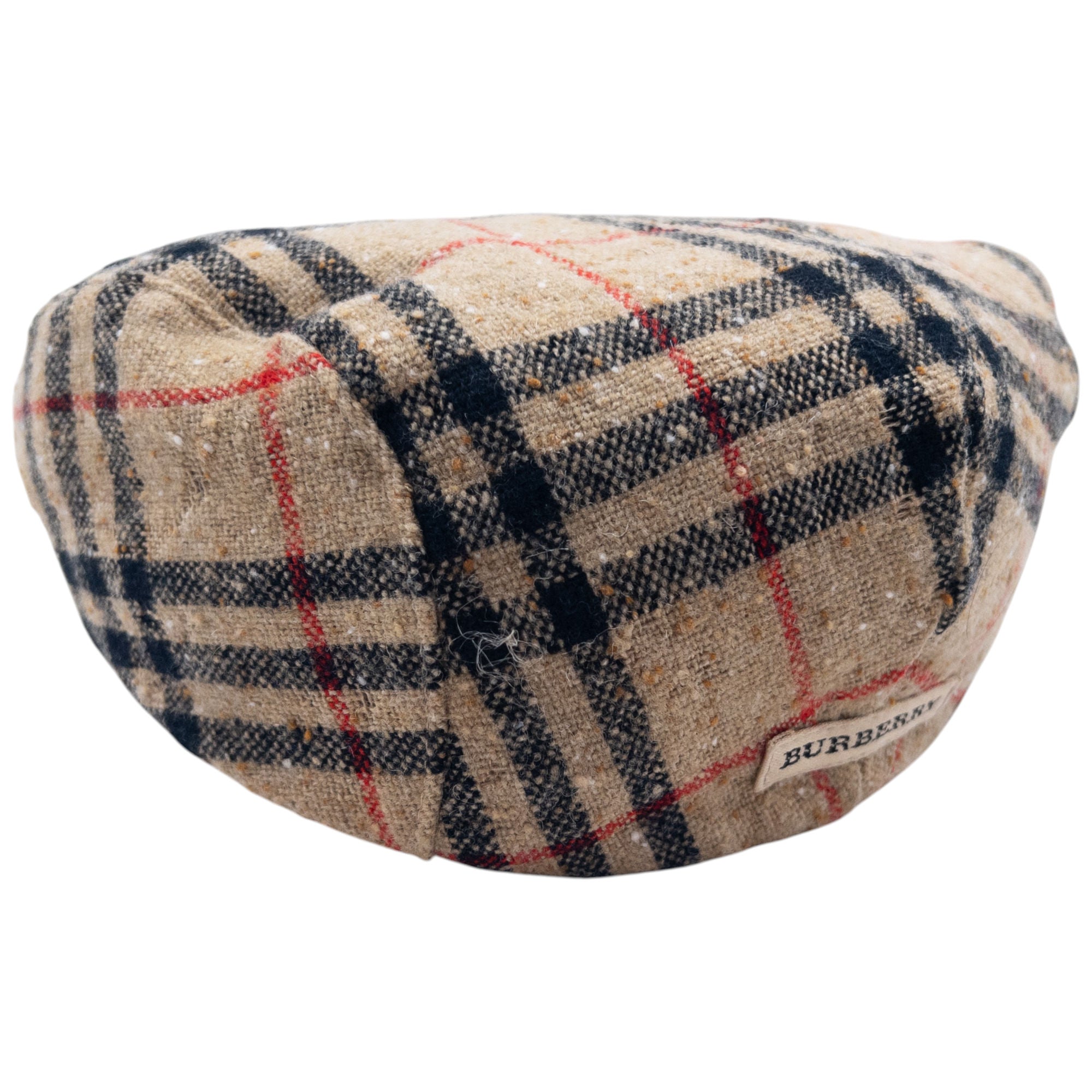 Vintage Burberry Nova Check Wool Flat-Cap Hat Size L/XL