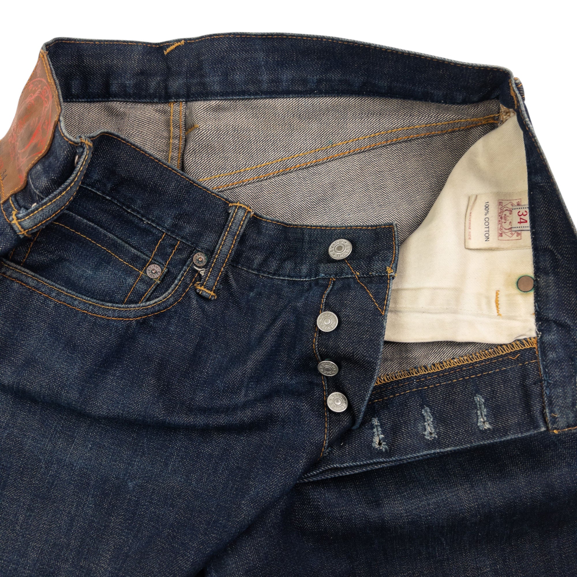 Vintage Evisu Double Gull Embroidered Japanese Denim Jeans Size W32