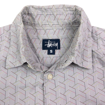 Vintage Stussy Geometric Short Sleeve Button Up Shirt Size S