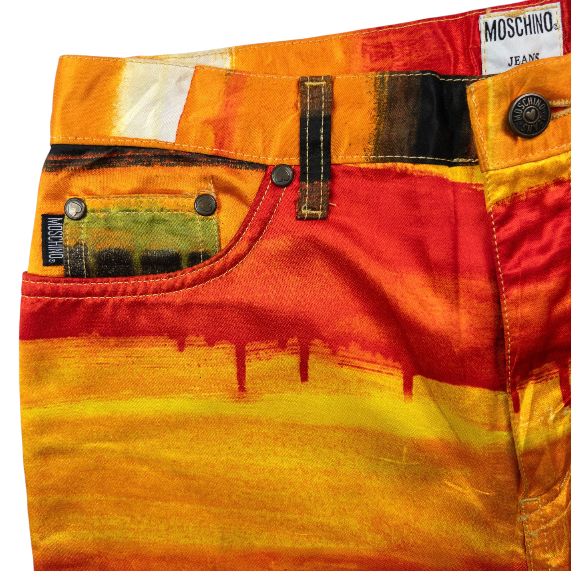 Vintage Moschino Jeans Paint Pattern Trousers Size W29