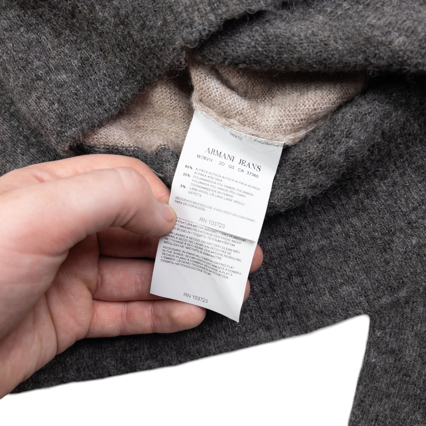 Vintage Armani Jeans Striped Wool Jumper Womens Size L