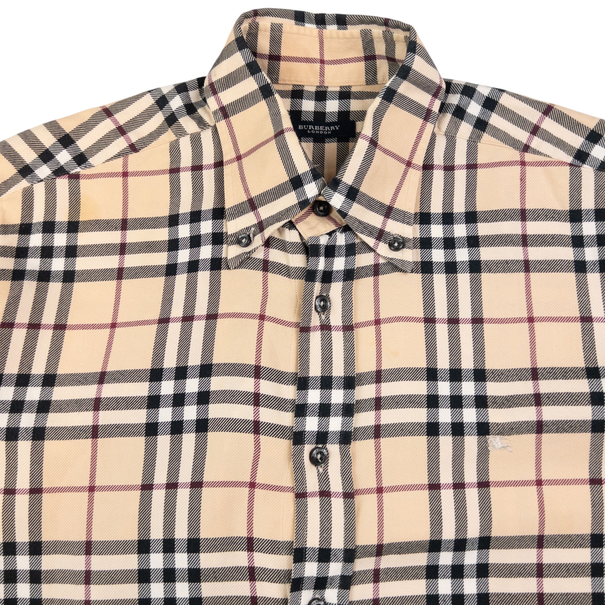 Vintage Burberry Nova Check Long Sleeve Button Up Shirt Size L