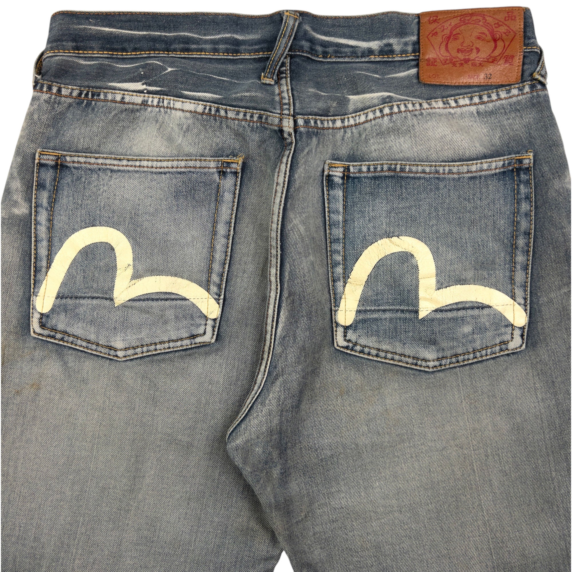 Vintage Evisu Double Gull Japanese Denim Shorts Size W32
