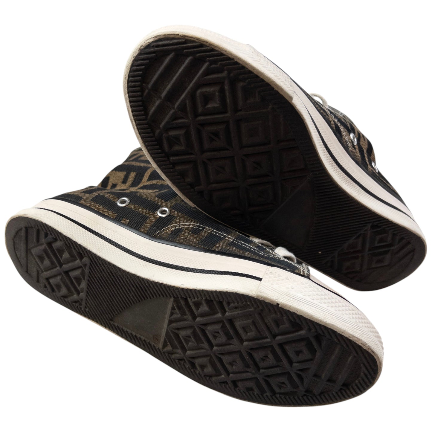 Vintage Fendi Monogram Hight Top Trainers Womens Size UK 4