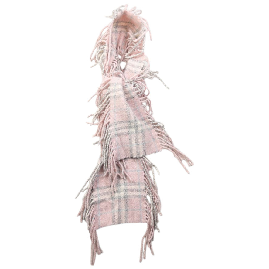 Vintage Burberry Nova Check Tassel Trim Knit Scarf