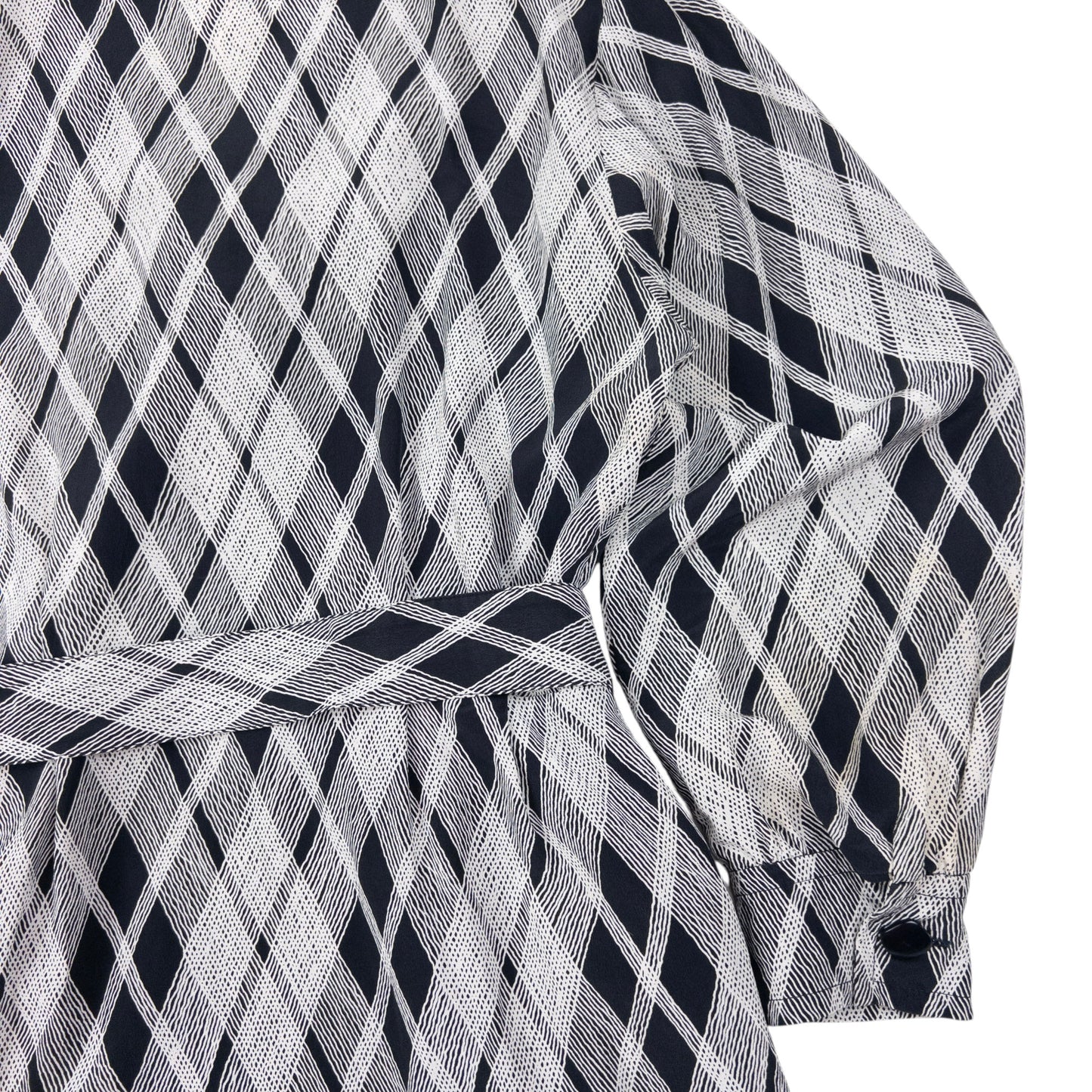 Vintage 70s YSL Yves Saint Laurent Belt Waist Silk Wrap Dress Womens Size L