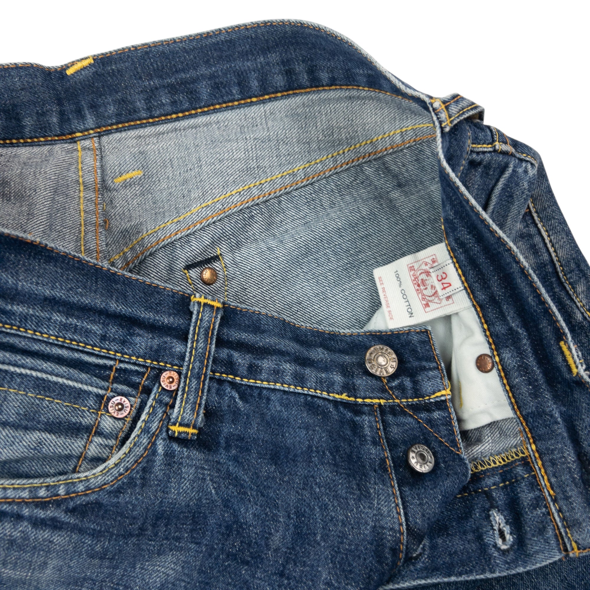 Vintage Evisu Embroidered Gull Face Japanese Denim Jeans Size W32