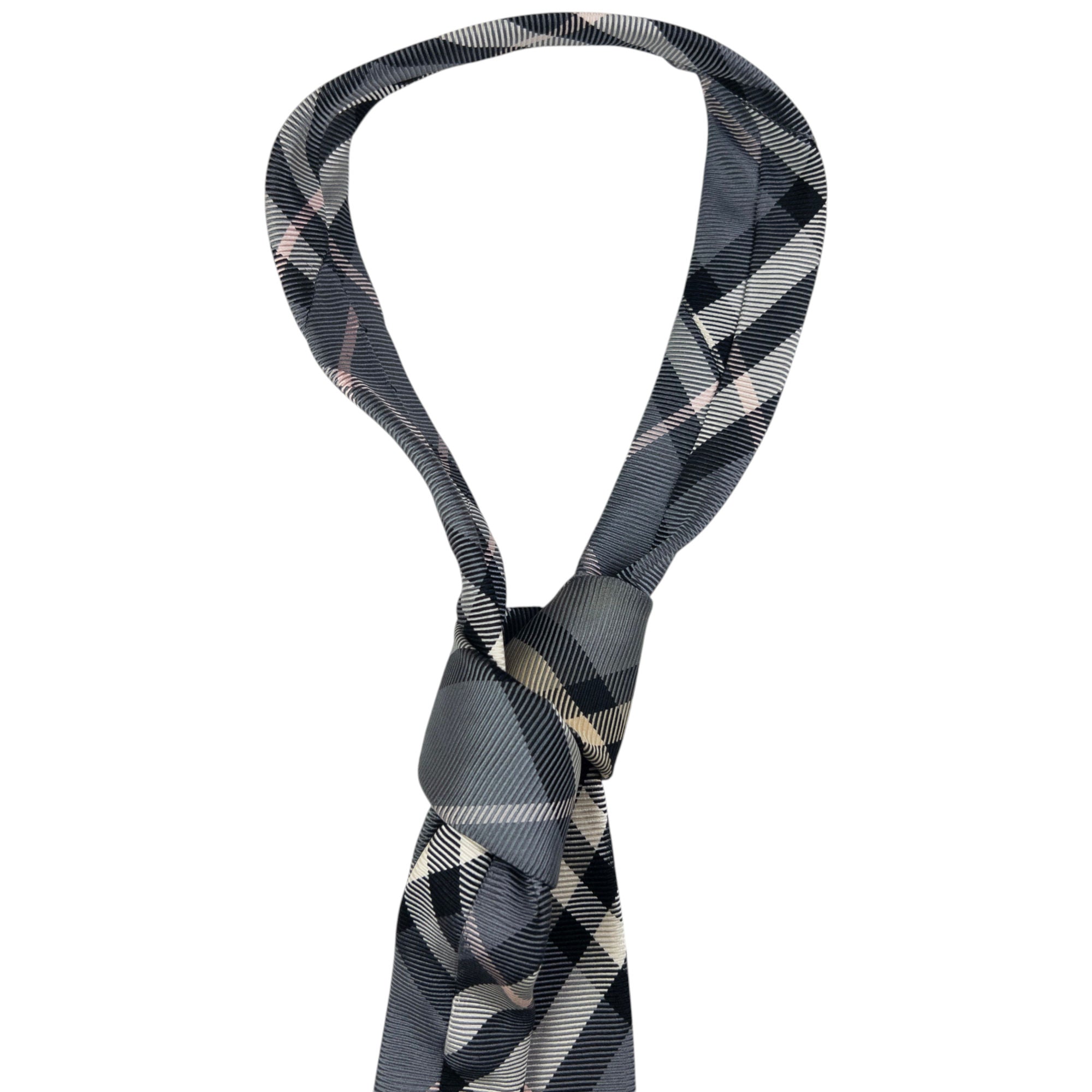 Vintage Burberry Black Label Nova Check Silk Scarf