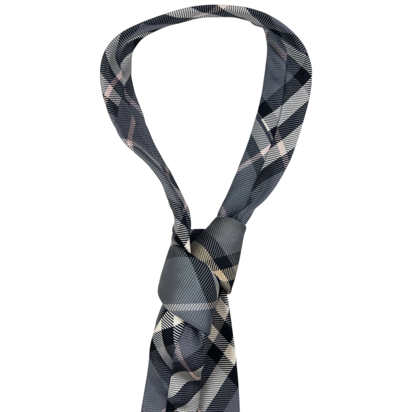 Vintage Burberry Black Label Nova Check Silk Scarf
