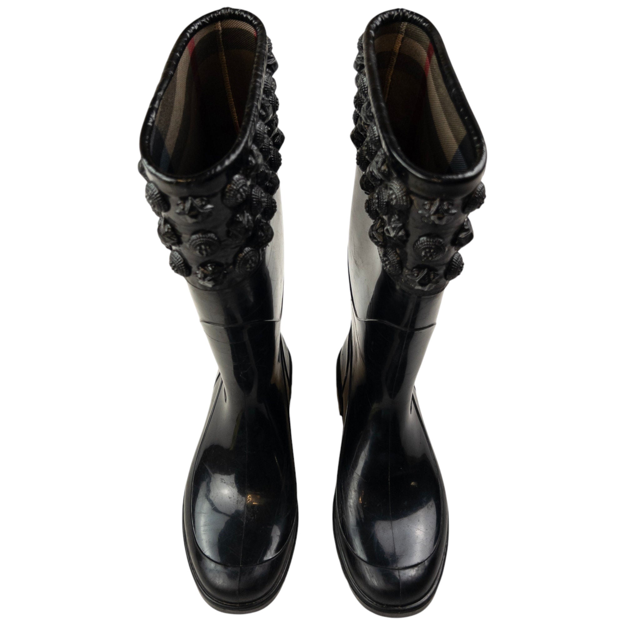 Vintage Burberry Studded Wellington Boots Womens Size UK 4