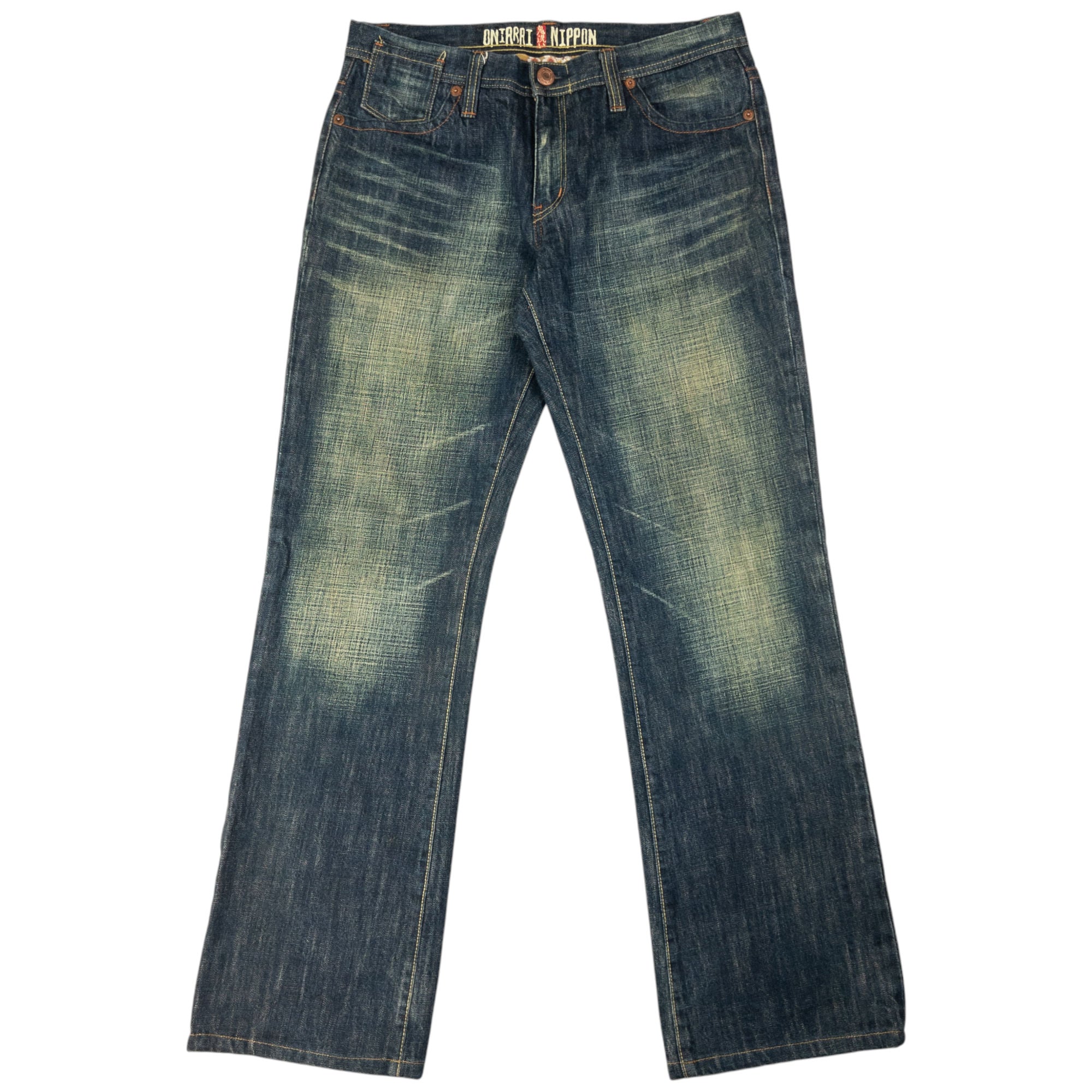 Vintage Oniarai Embroidered Tiger Japanese Denim Jeans Size W33