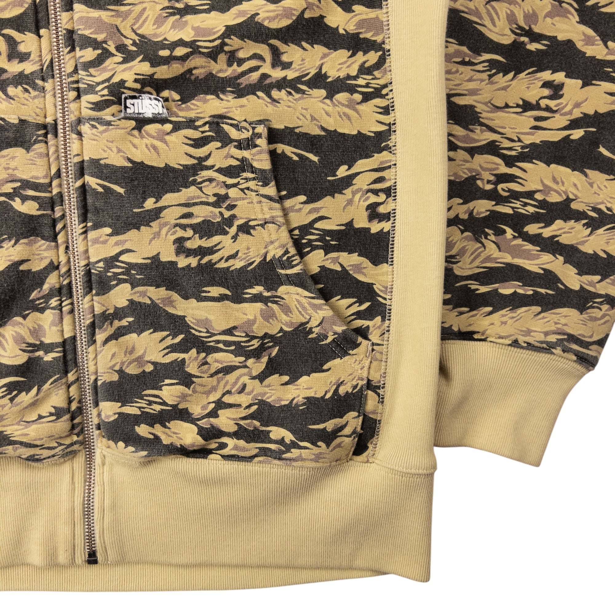 Vintage Stussy Pattern Zip Up Hoodie Size M