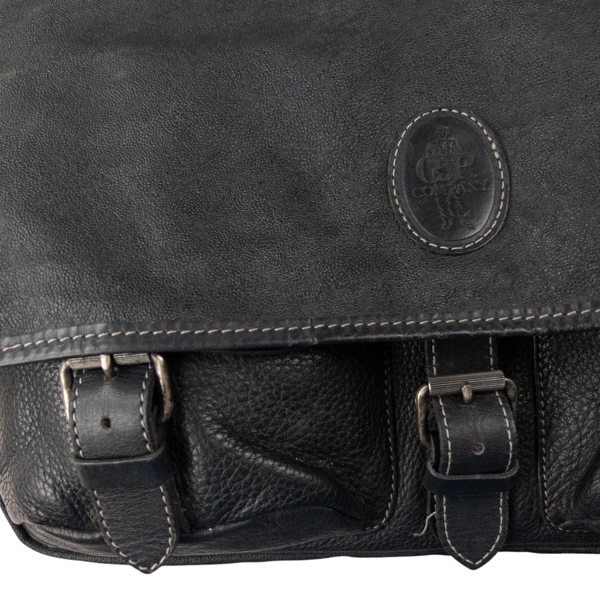 Vintage CP Company Leather Messenger Crossbody Bag