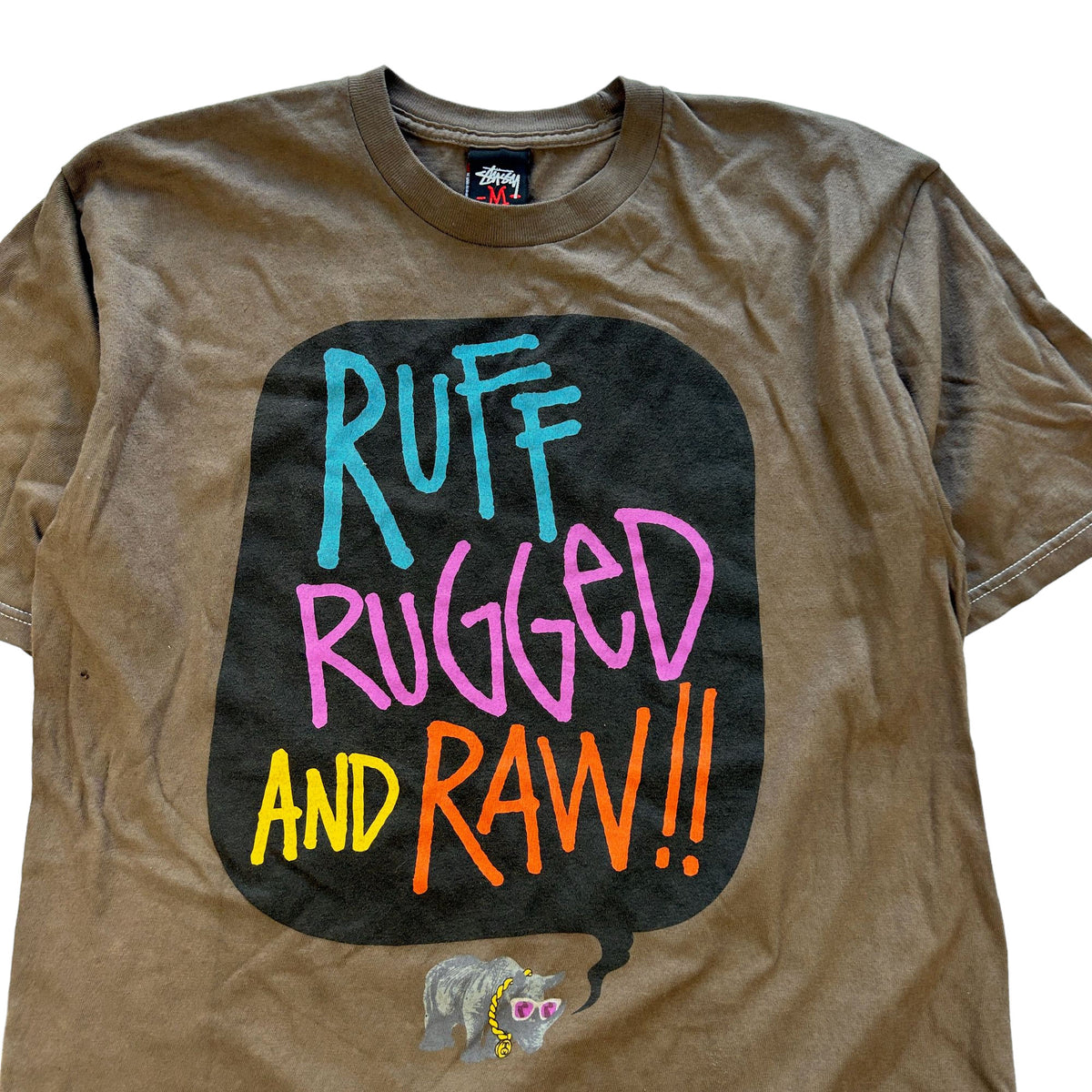 Vintage Stussy Ruff Rugged and Raw Graphic T Shirt Size M
