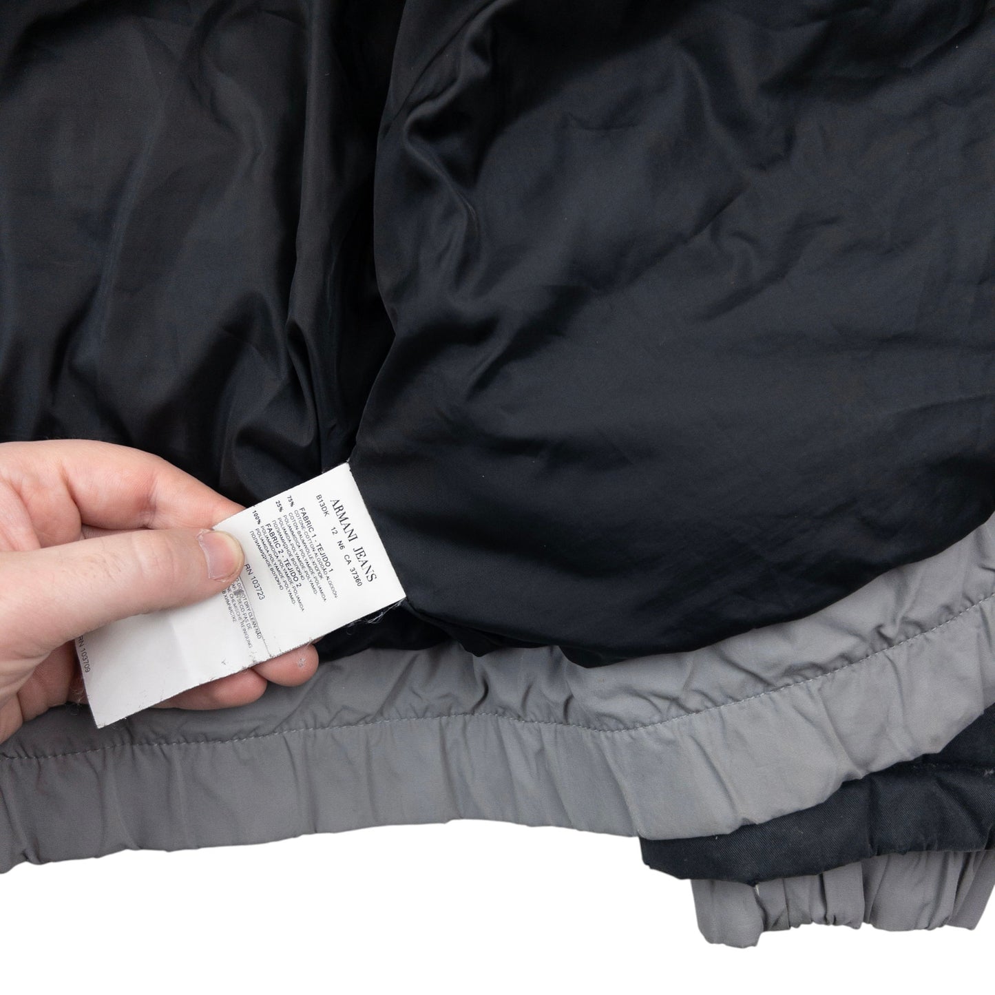 Vintage Armani Jeans Zip Up Puffer Jacket Size XL