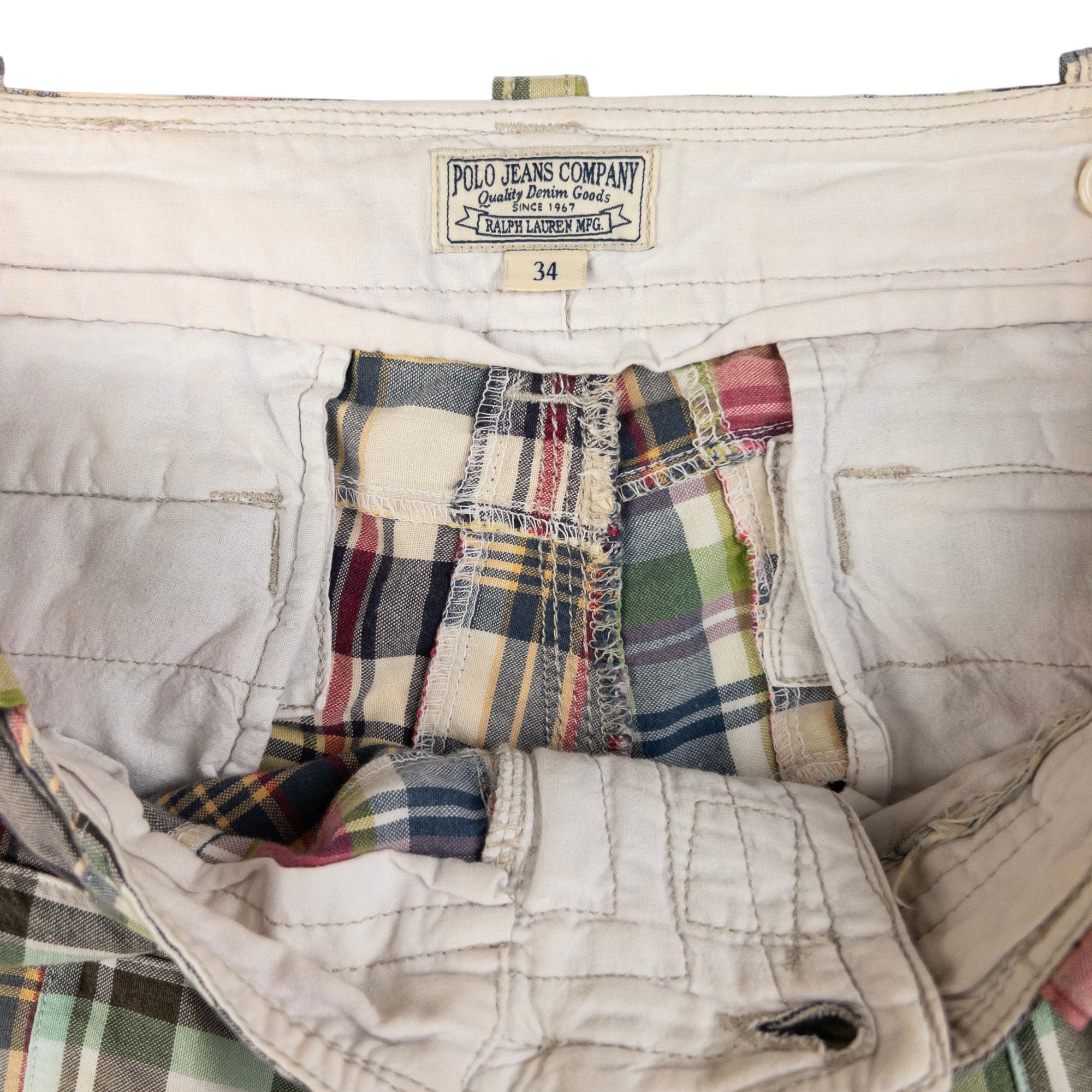 Vintage Polo Ralph Lauren Patchwork Cargo Shorts Size W38