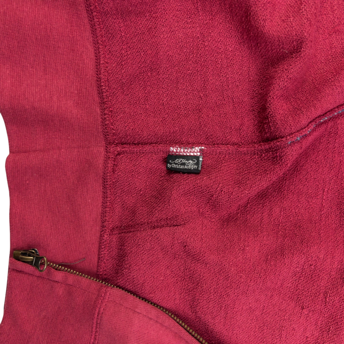 Vintage Ed Hardy Rhinestone Skull Zip Up Hoodie Size XXL