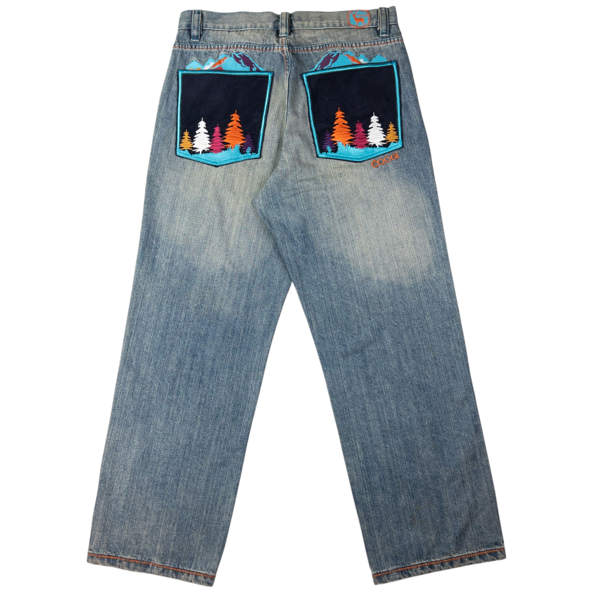 Vintage Coogi Embroidered Landscape Denim Jeans Size W38