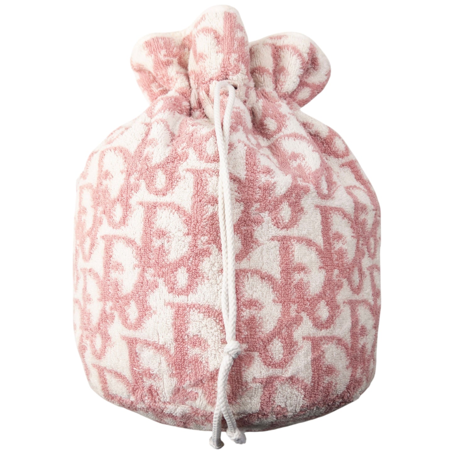 Vintage Dior Monogram Terry Cloth Drawstring Bag