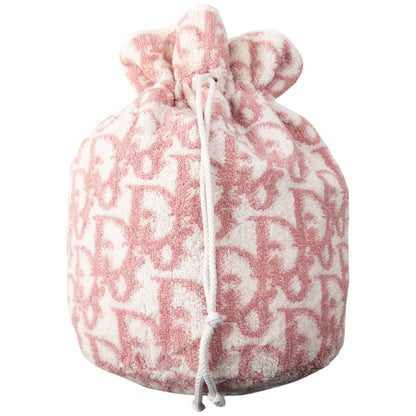 Vintage Dior Monogram Terry Cloth Drawstring Bag