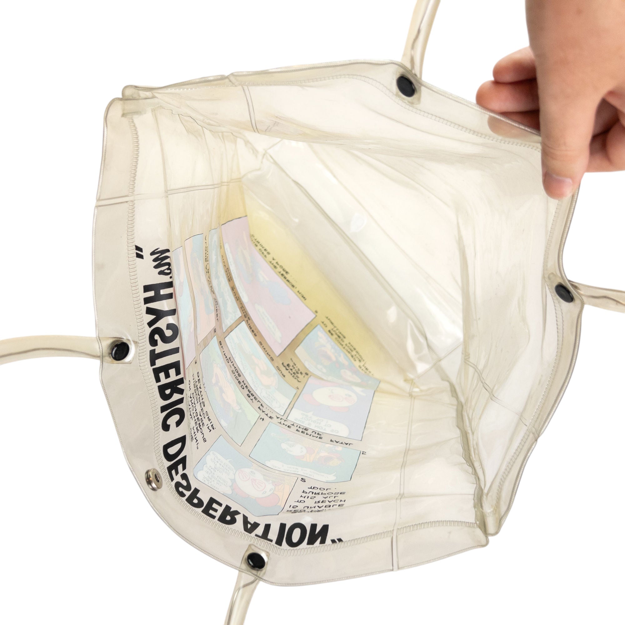 Vintage Hysteric Glamour Comic Print Clear Tote Shoulder Bag