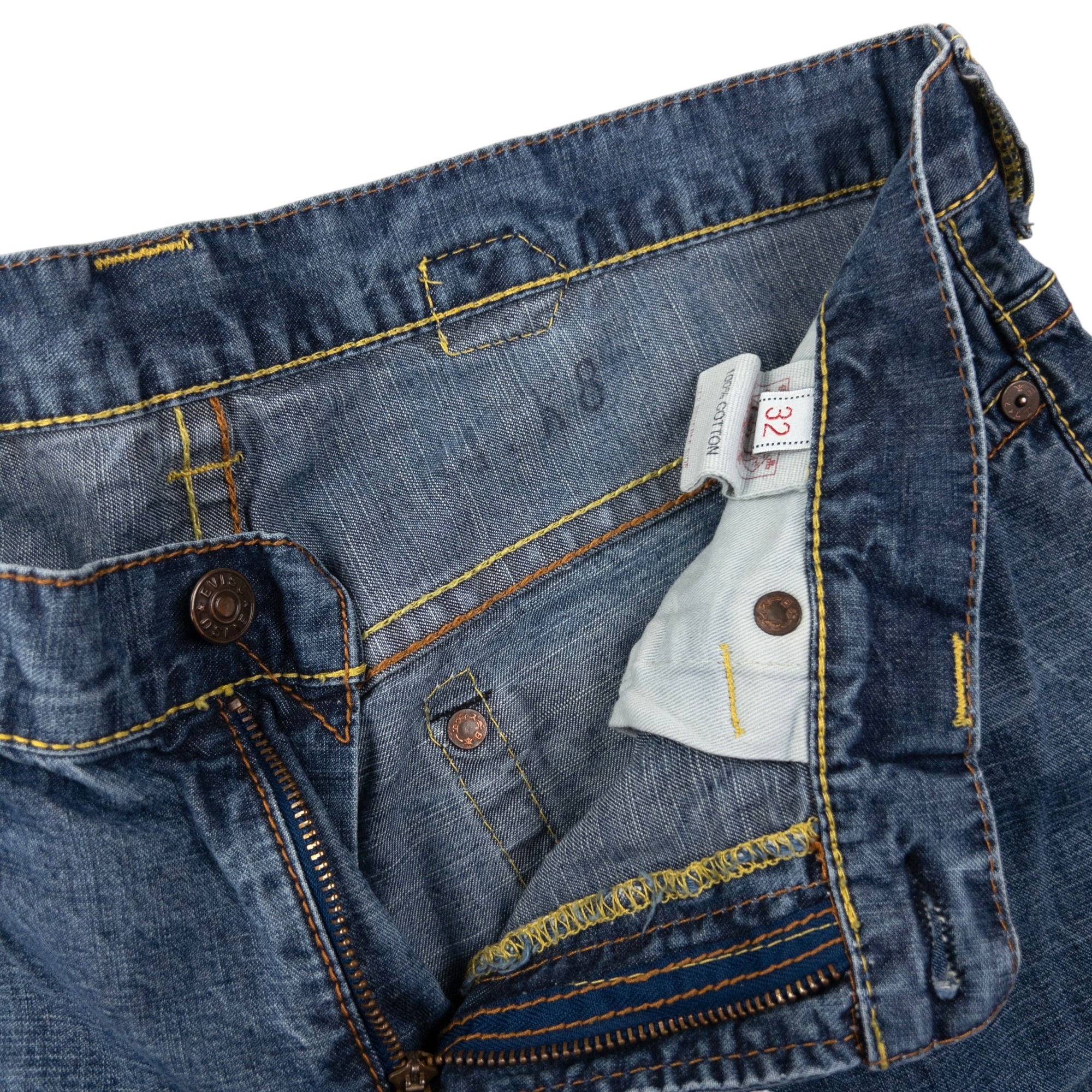 Vintage Evisu Double Gull Embroidered Japanese Denim Jeans Size W34