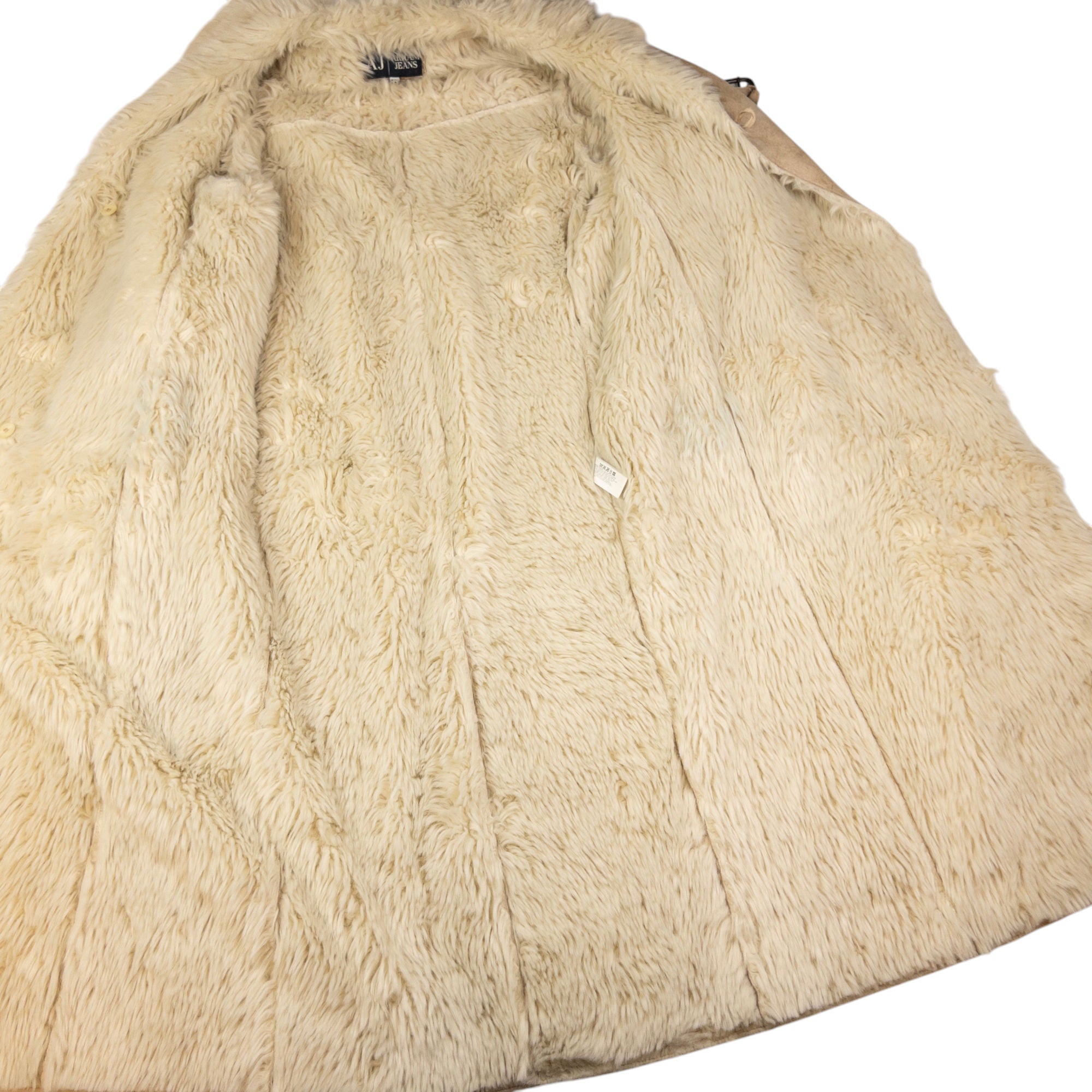 Vintage Armani Jeans Faux Fur Afghan Jacket Womens Size L