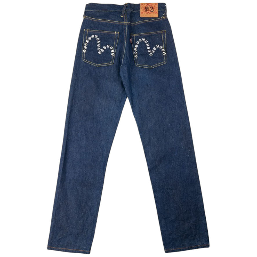 Vintage Evisu Double Football Gull Embroidered Japanese Denim Jeans Size W28
