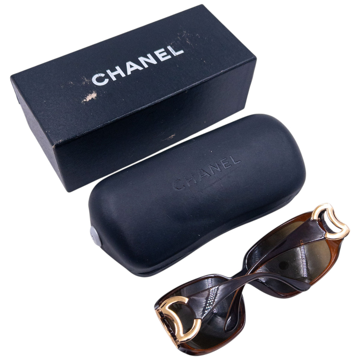 Vintage 2000s Chanel Logo Sunglasses in brown, photo 8