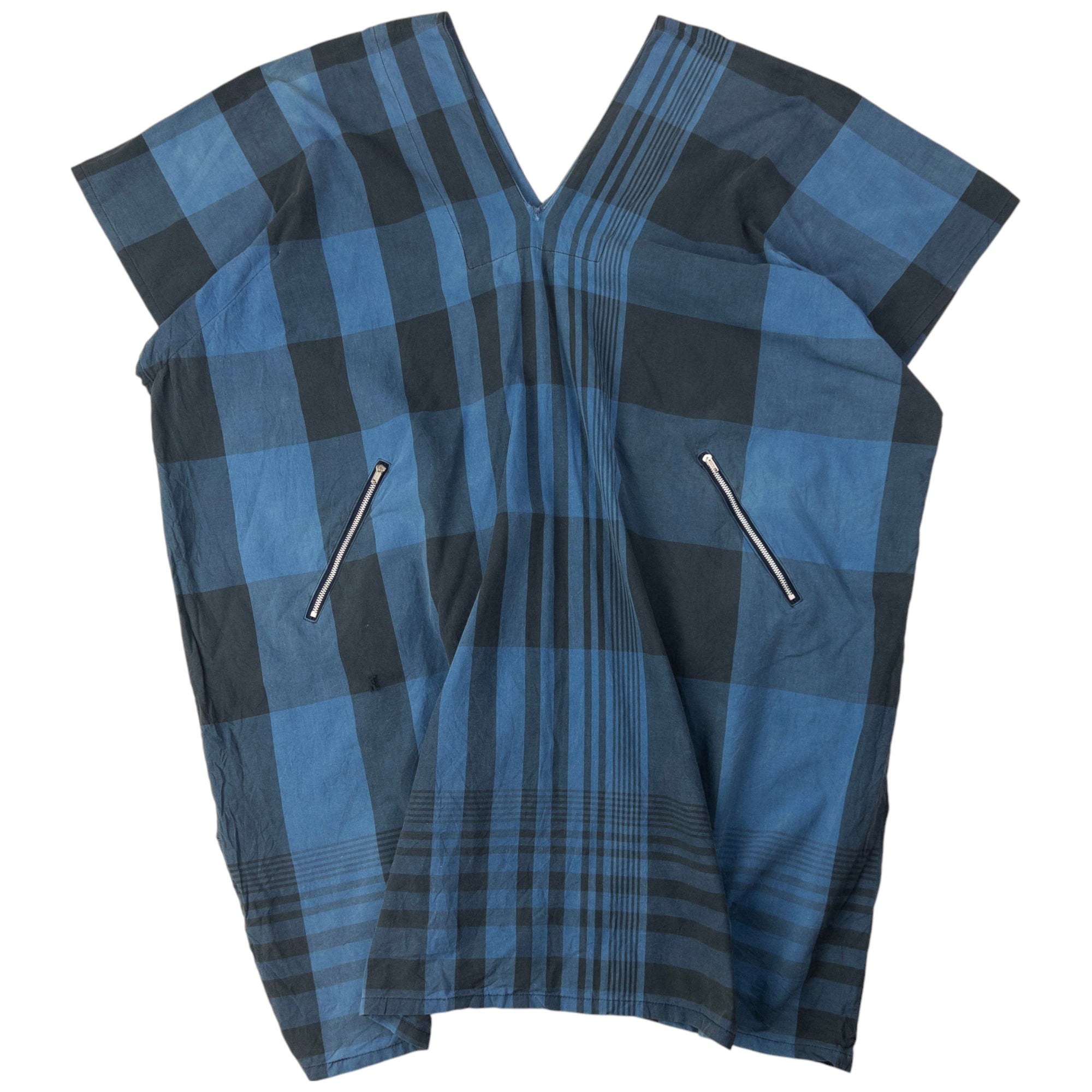 Vintage Yohji Yamamoto Checkered Kaftan Dress Womens Size M