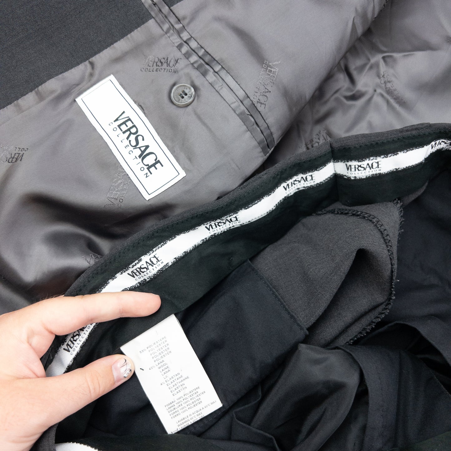 Vintage 2000s Versace Collection Jacket & Trousers Suit Set Size XL