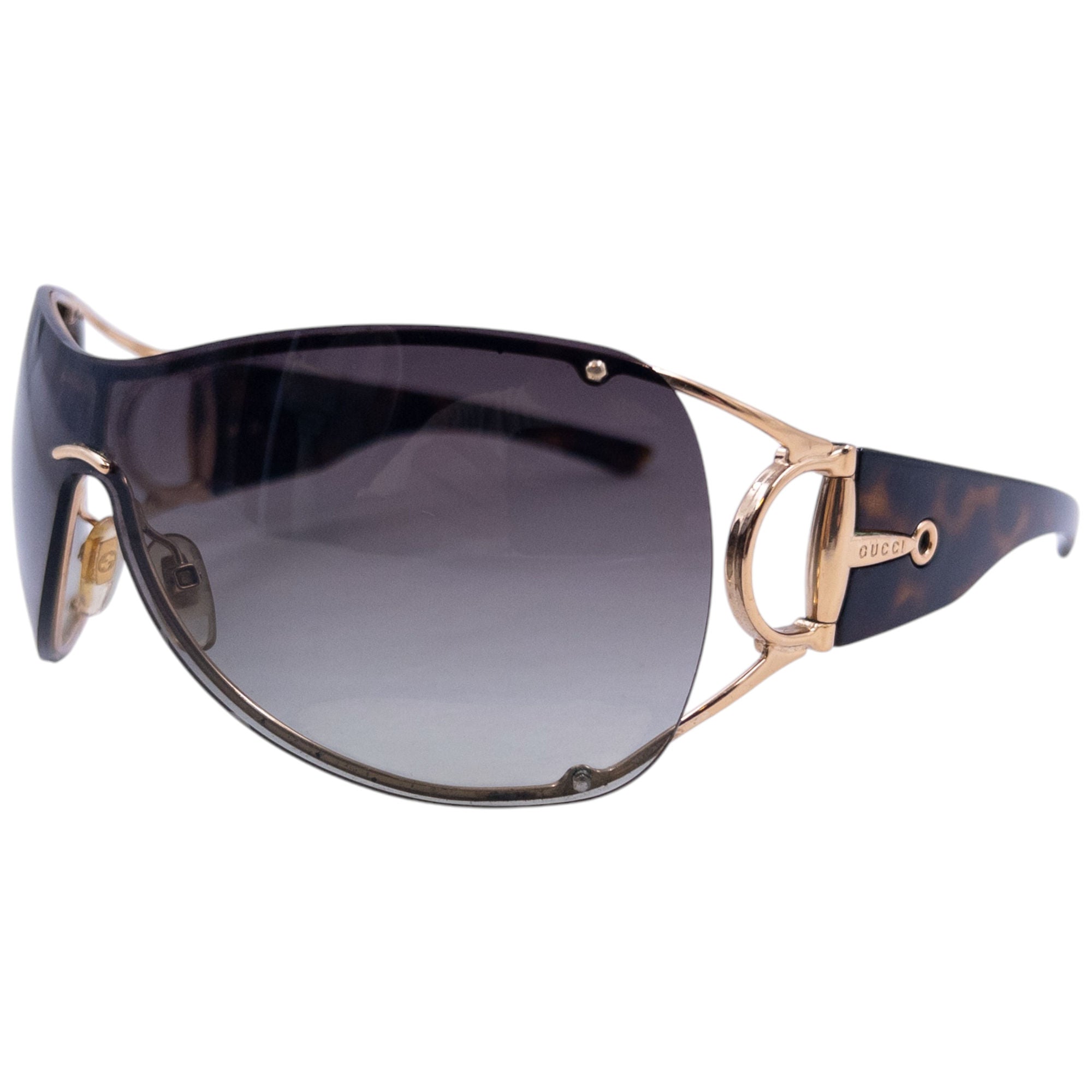 Vintage Gucci Horse Bit Tortoise Shell Sunglasses