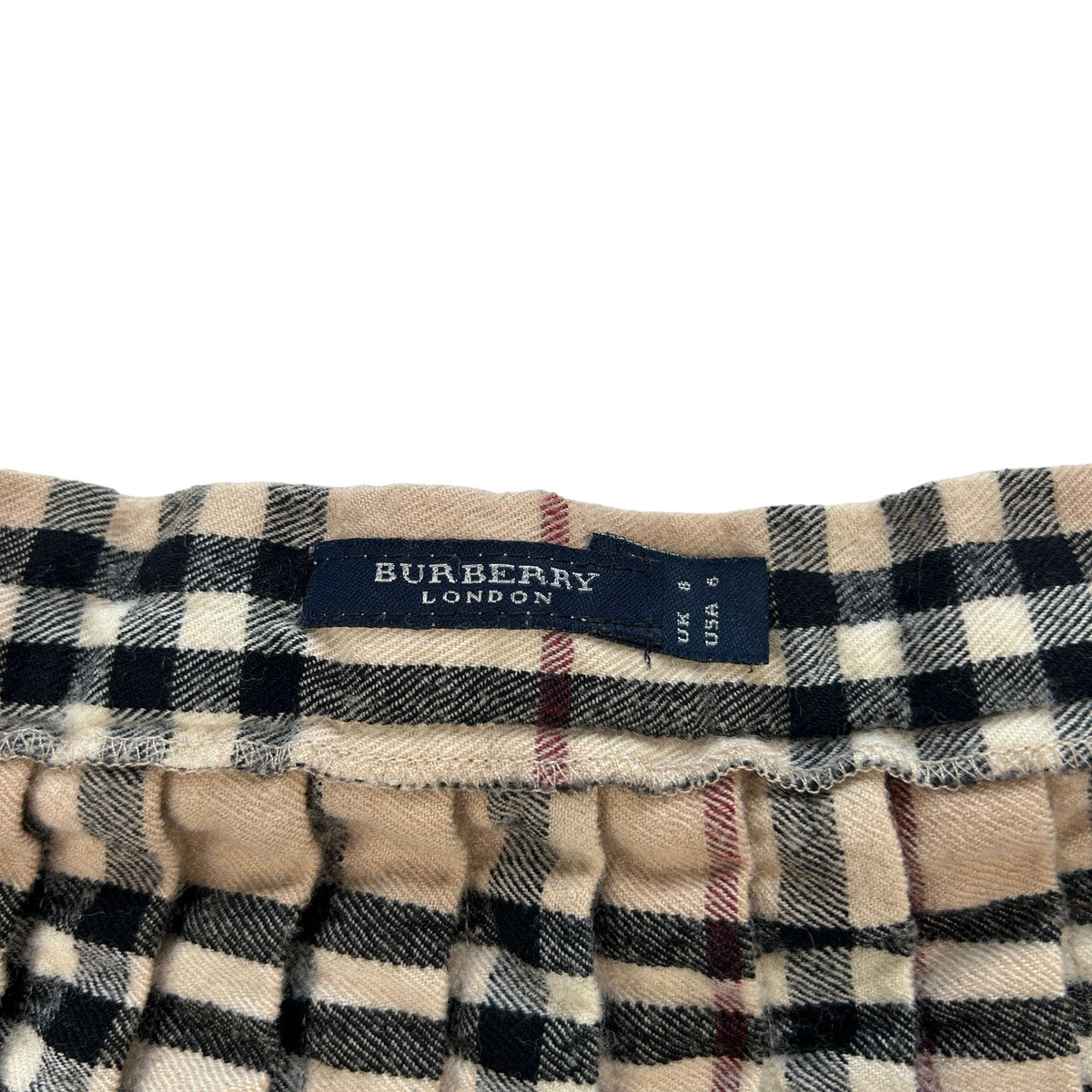Vintage Burberry Nova Check Wool Pleated Mini Skirt W25