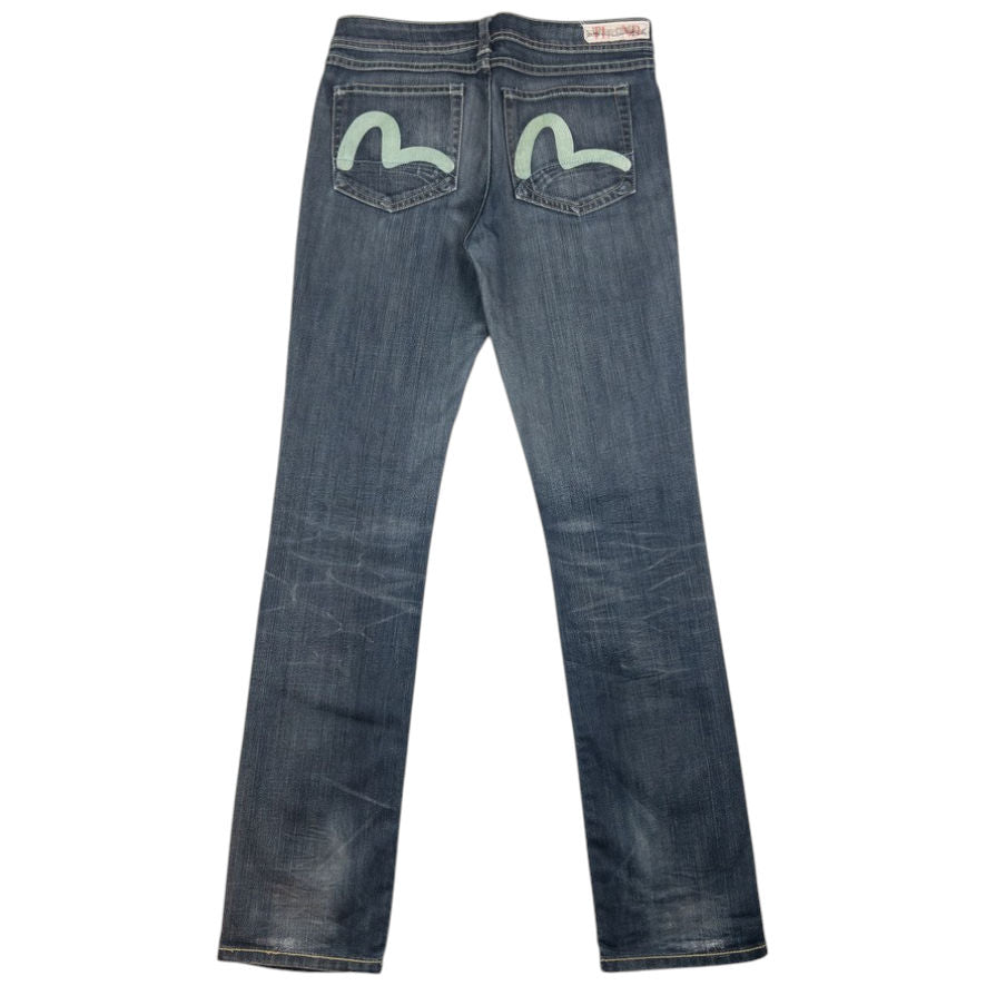 Vintage Puma X Evisu Double Gull Japanese Denim Jeans Size W29