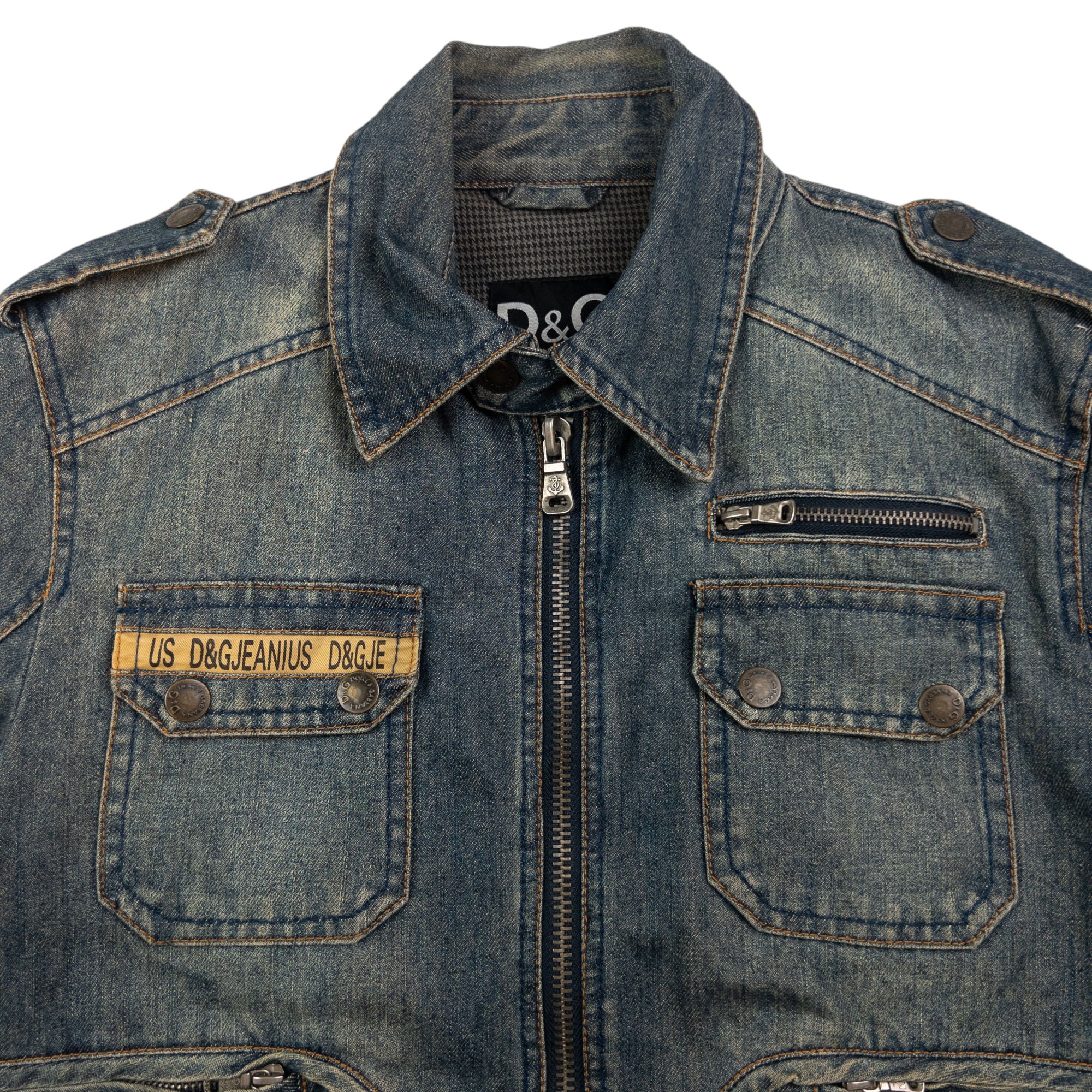 Vintage Dolce & Gabbana Zip Up Denim Jacket Size M
