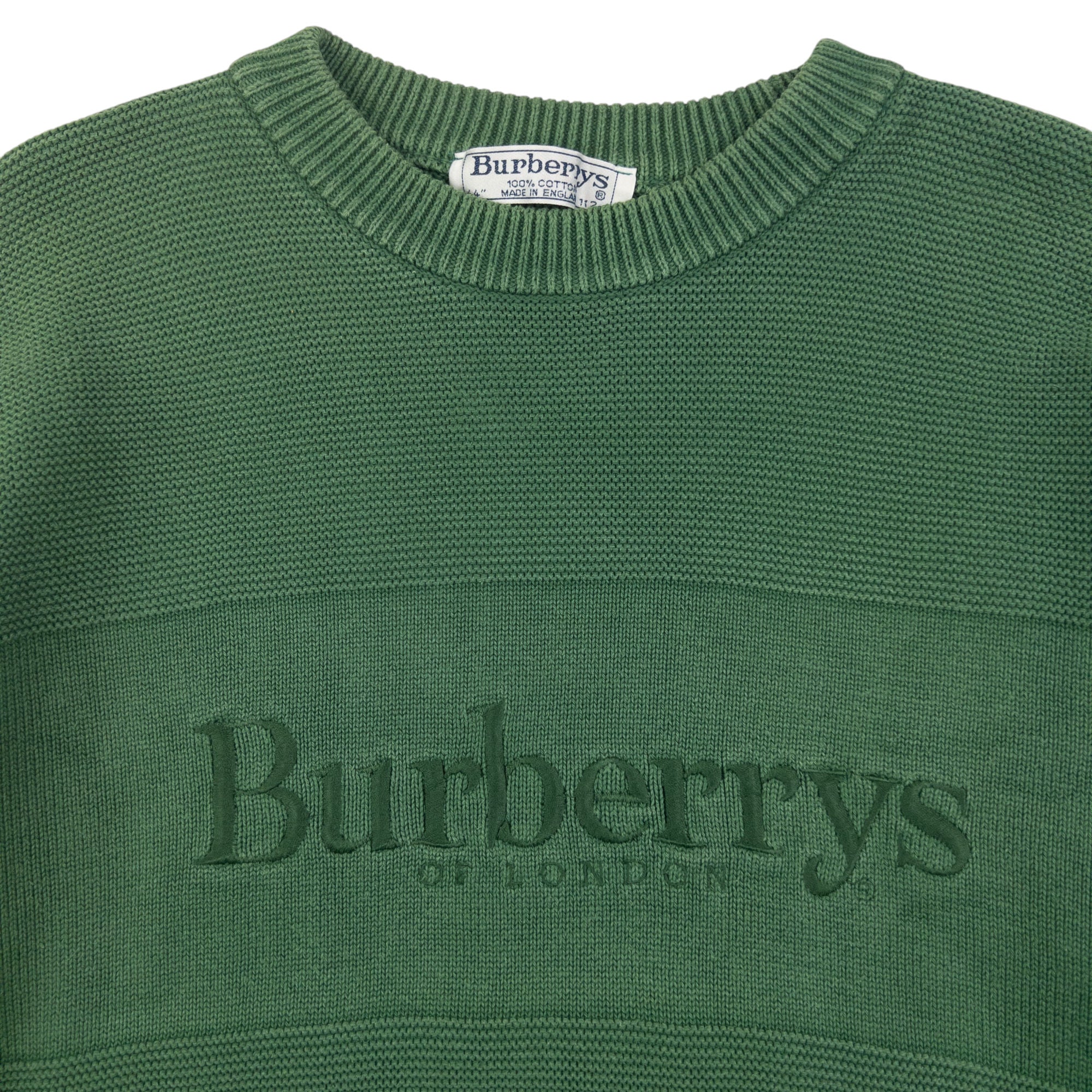 Vintage Burberry Embroidered Knit Jumper Size L