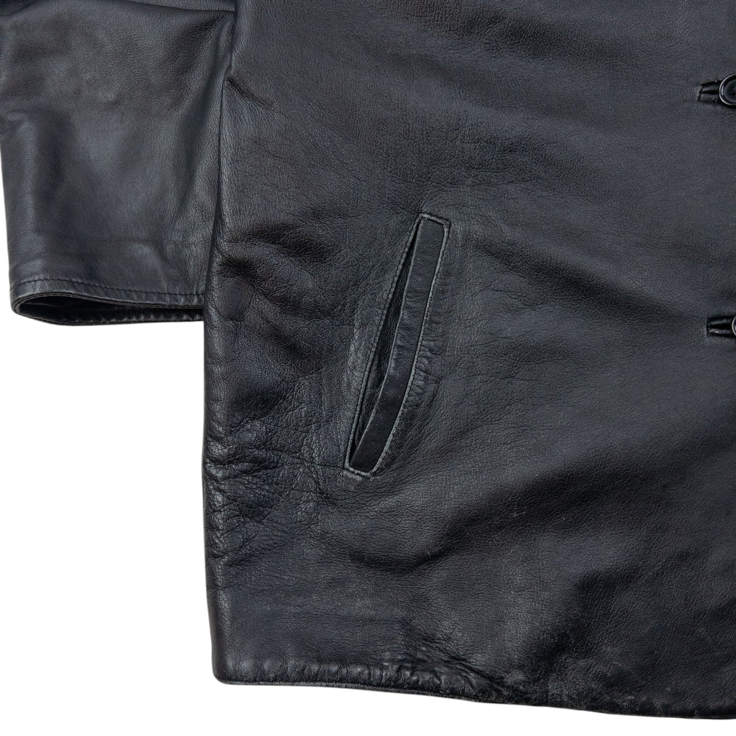 Vintage 90s Burberry Nova Check Lined Leather Jacket Size M