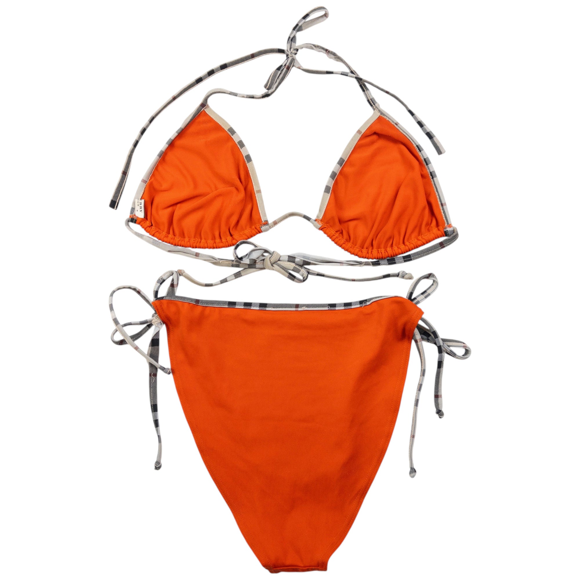 Vintage Burberry Nova Check Bikini Set Womens Size M