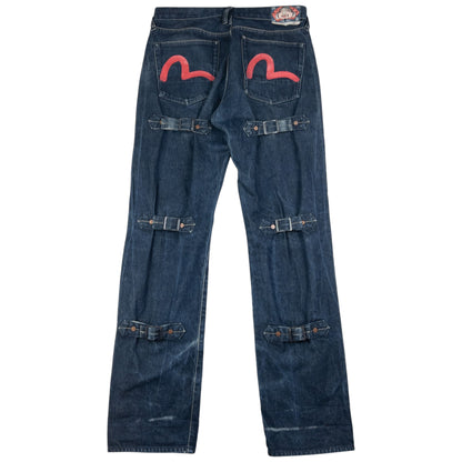 Vintage Evisu Double Gull Bondage Buckle Back Japanese Denim Jeans Size W32