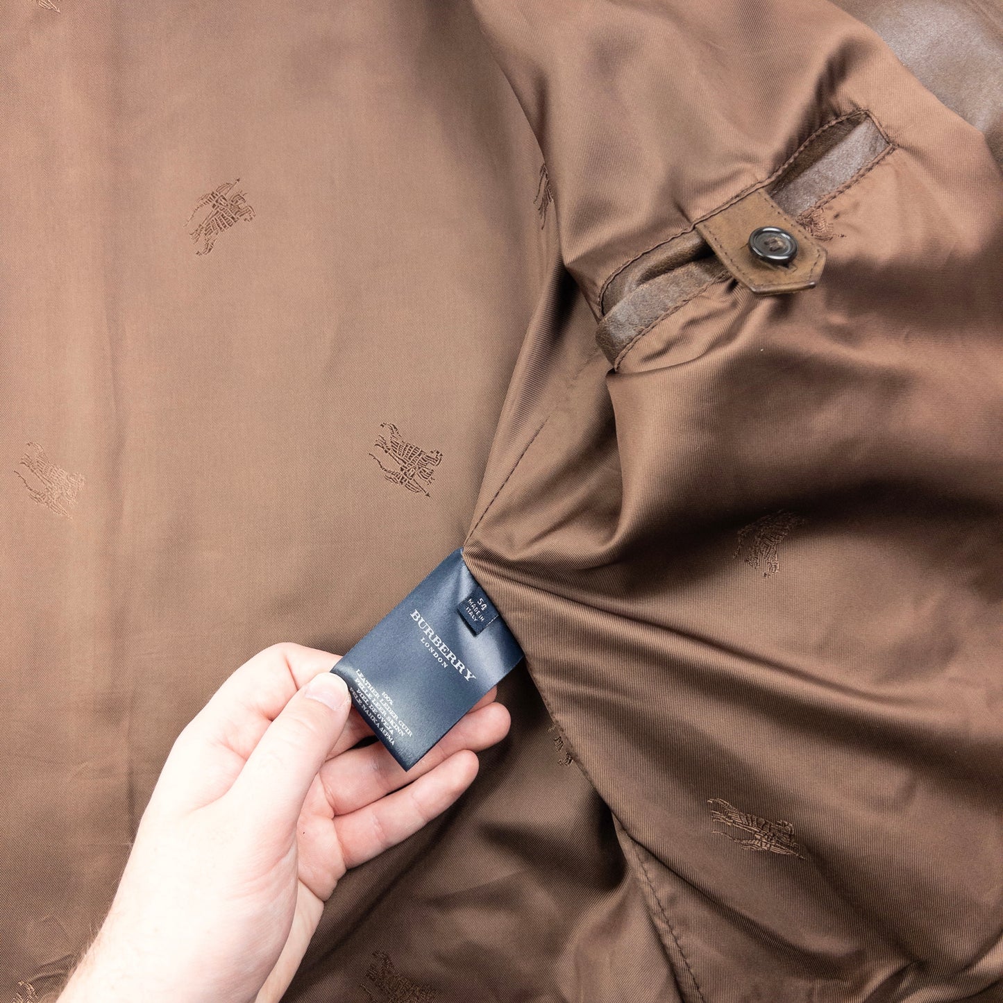 Vintage 2000s Burberry Zip Up Leather Jacket Size M