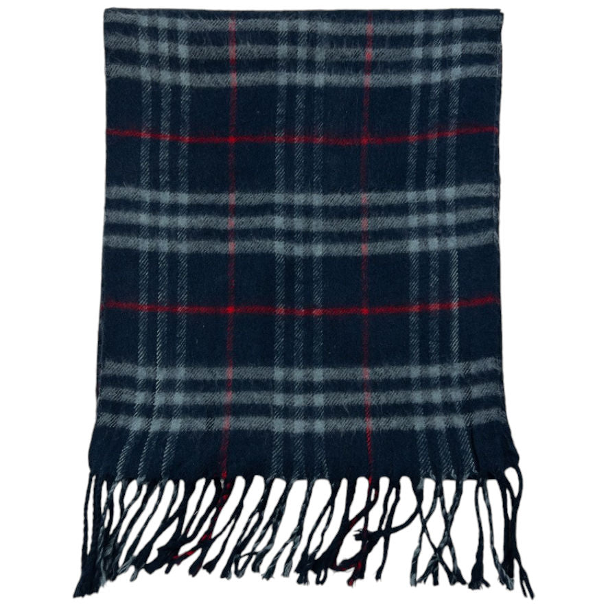 Vintage Burberry Nova Check Cashmere Tassel Scarf