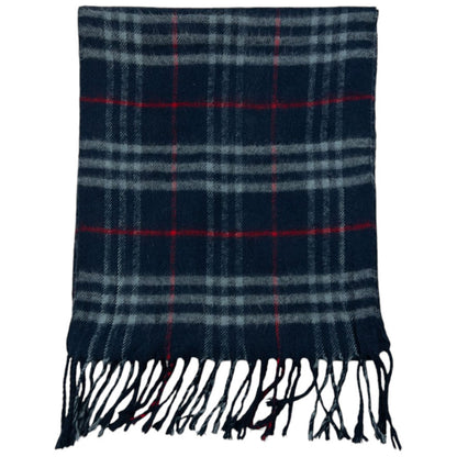 Vintage Burberry Nova Check Cashmere Tassel Scarf
