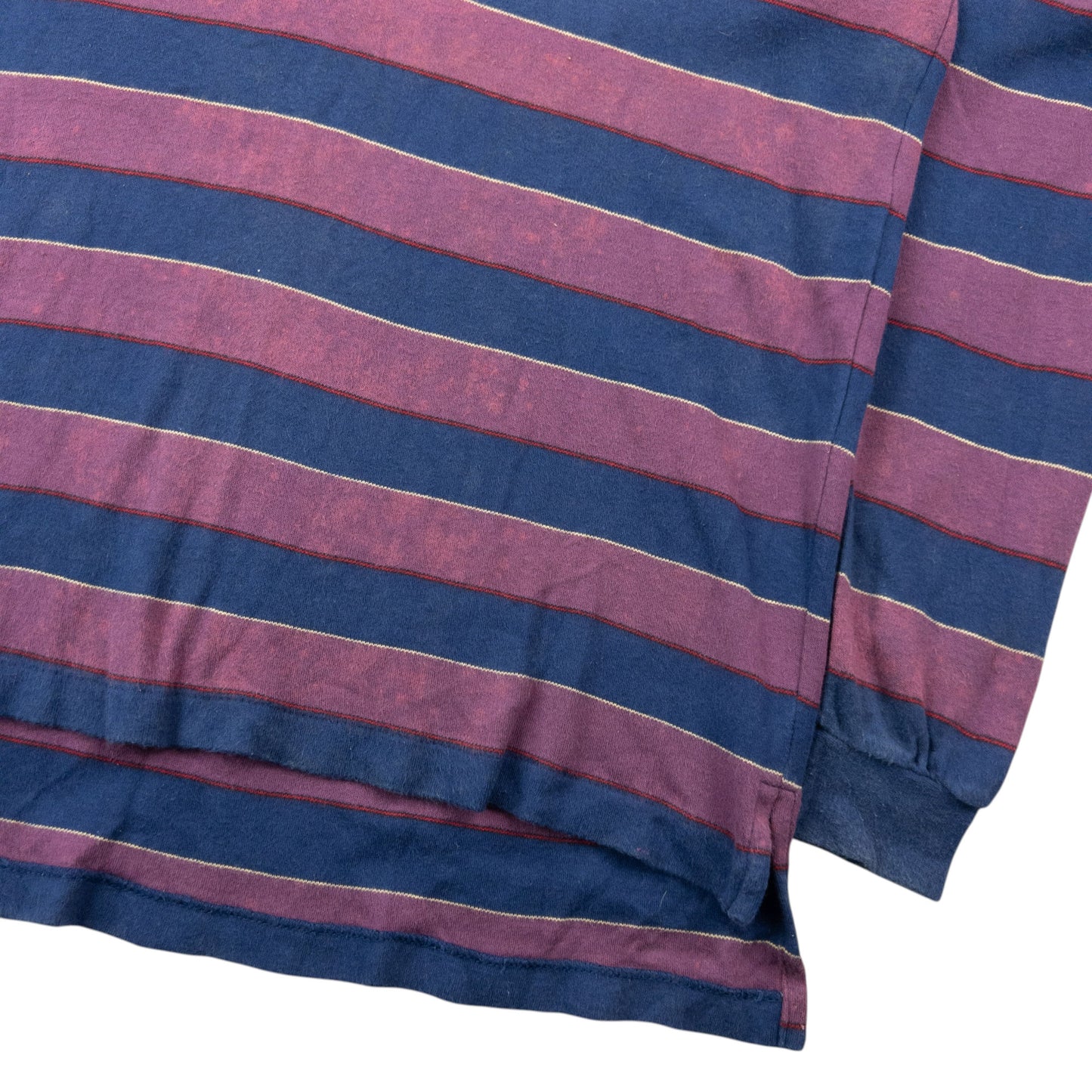Vintage 80s YSL Yves Saint Laurent Striped Long Sleeve Polo Shirt Size XS