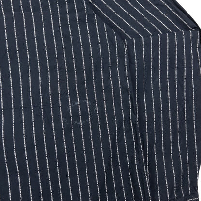 Vintage Burberry Text Stripe Long Sleeve Button Up Shirt Size L