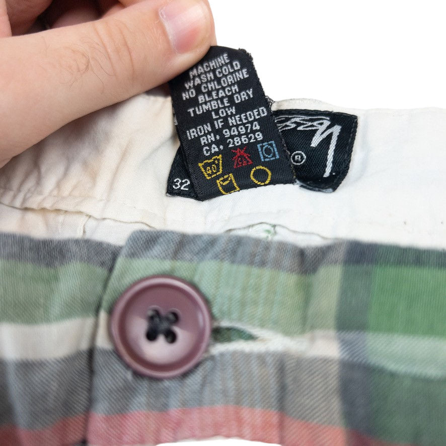 Vintage Stussy Checked Shorts Size W34