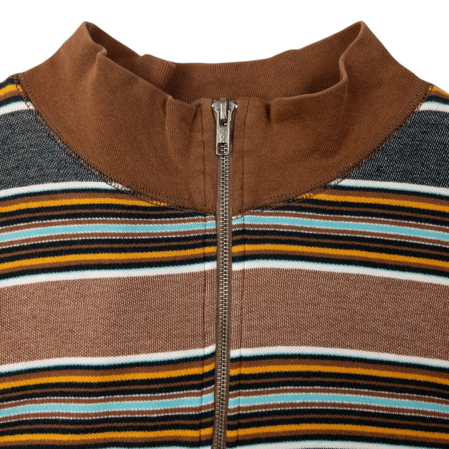 Vintage Stussy Striped Zip Up Sweatshirt Size M