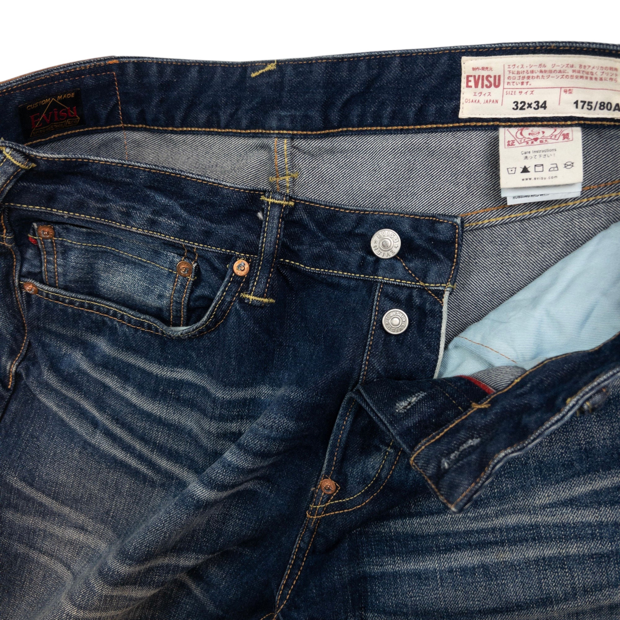 Vintage Evisu Painted Daicock Japanese Denim Jeans Size W33