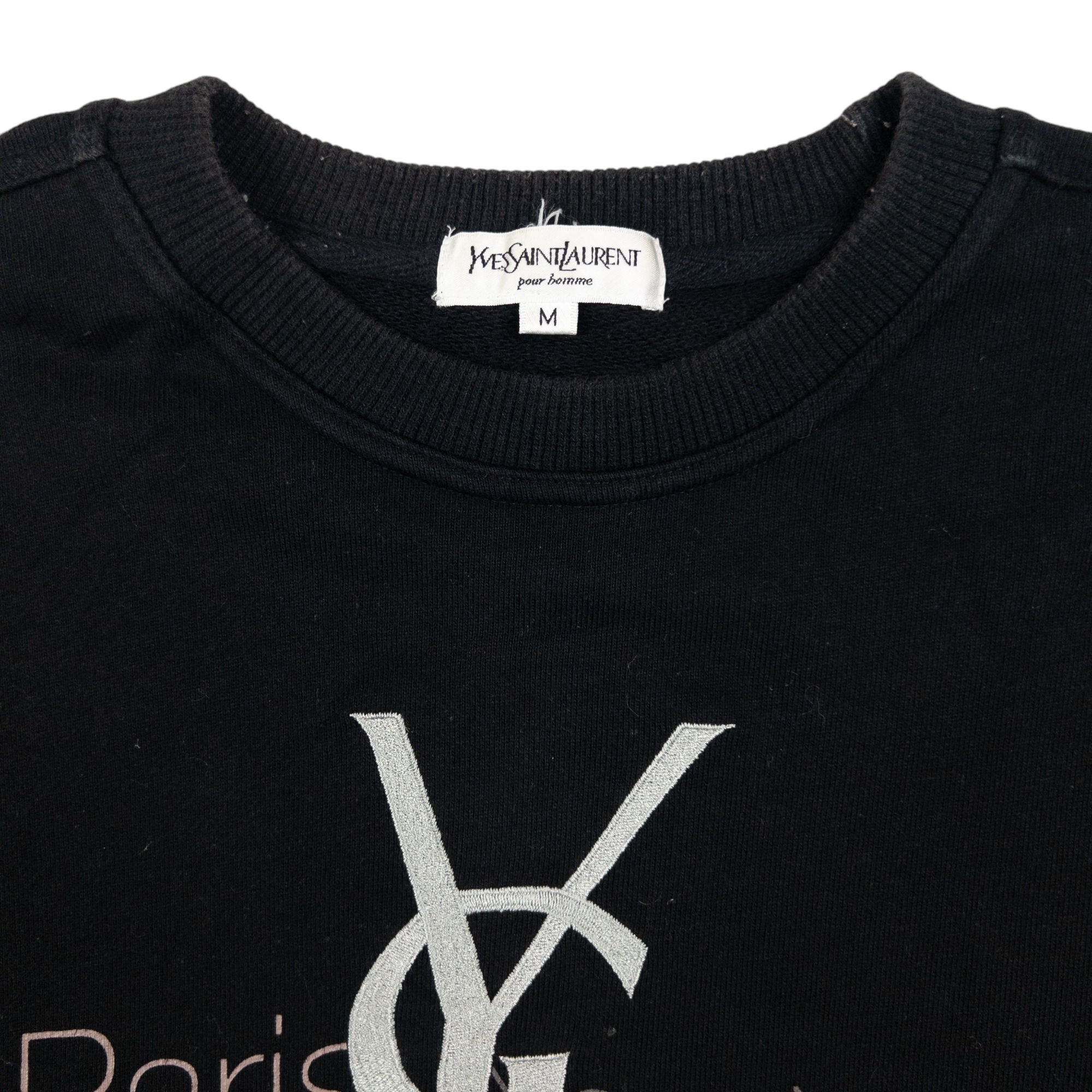 Vintage YSL Yves Saint Laurent Embroidered Sweatshirt Size M