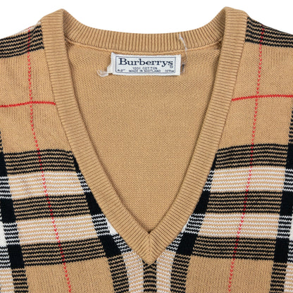 Vintage Burberry Nova Check Knit Sweater Vest Jumper Size L