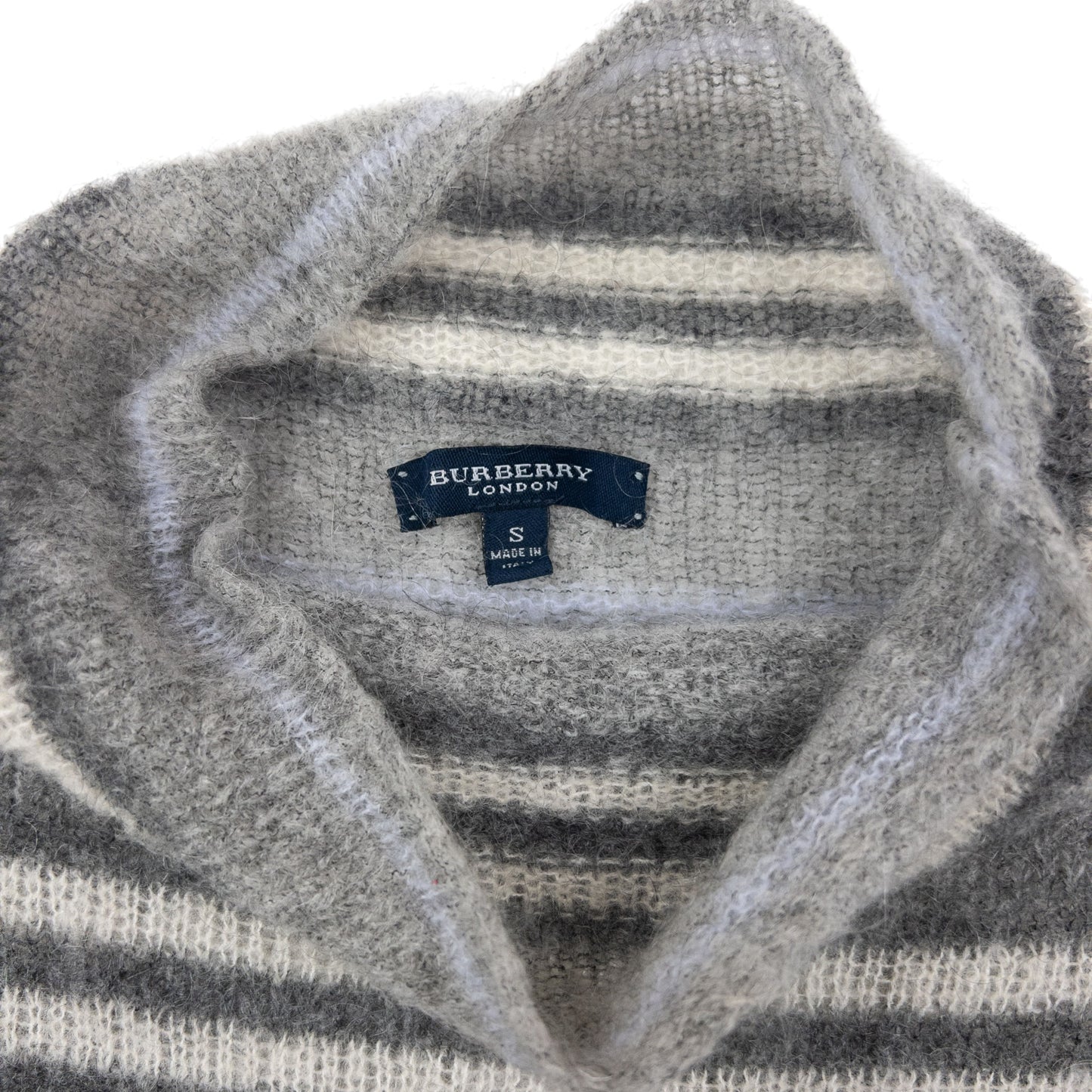 Vintage 2000s Burberry Striped Lightweight Cashmere Knit Jumper Womens Size S